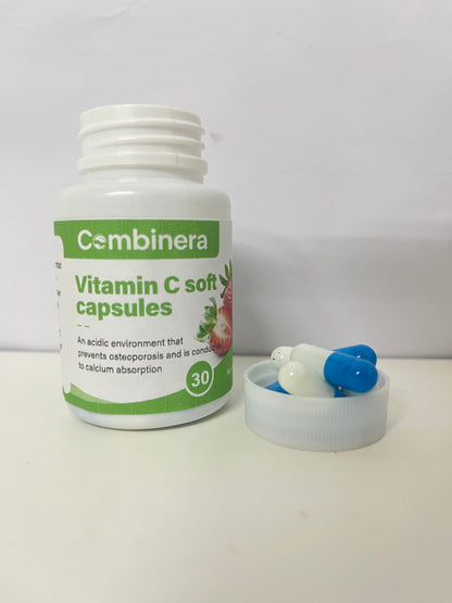 Combinera Vitamin C Soft Capsules (Strawberry Flavor) A Gentle Item for Daily Nutritional Supplement