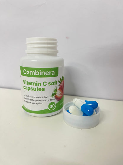 Combinera Vitamin C Soft Capsules (Strawberry Flavor) A Gentle Item for Daily Nutritional Supplement