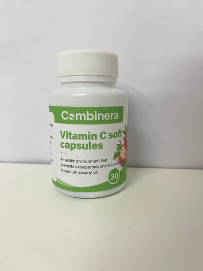 Combinera Vitamin C Soft Capsules (Strawberry Flavor) A Gentle Item for Daily Nutritional Supplement
