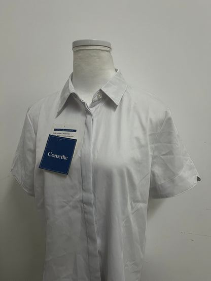 Comethe White Short-Sleeve Shirt Minimalist Commute Style A Comfortable & Proper Item for Workplace & Daily Wear
