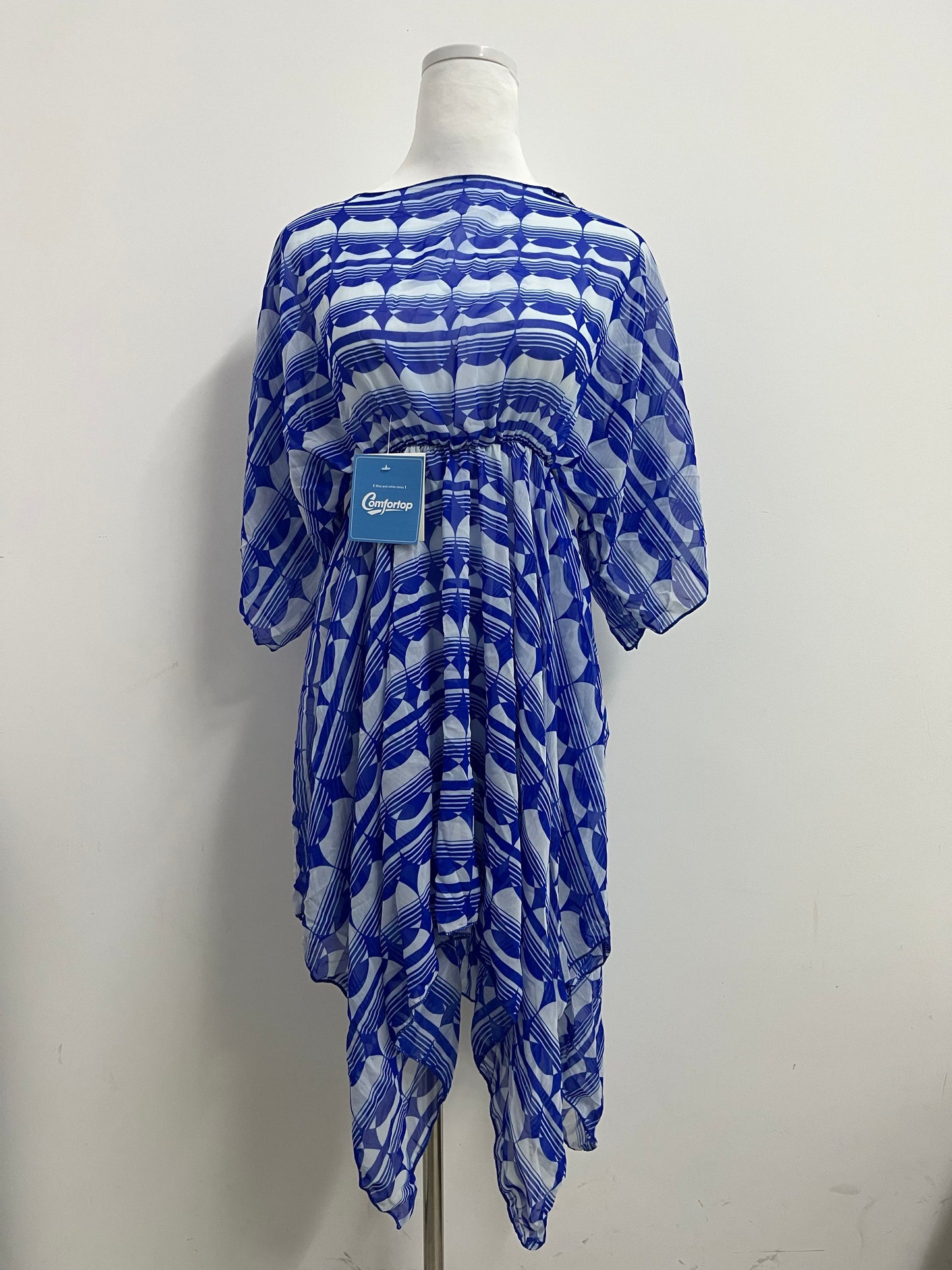Comfortop Womens Caftan Plus Size Kaftans Casual Round Neck Caftans Long Soft Beach Maxi Dress for Summer