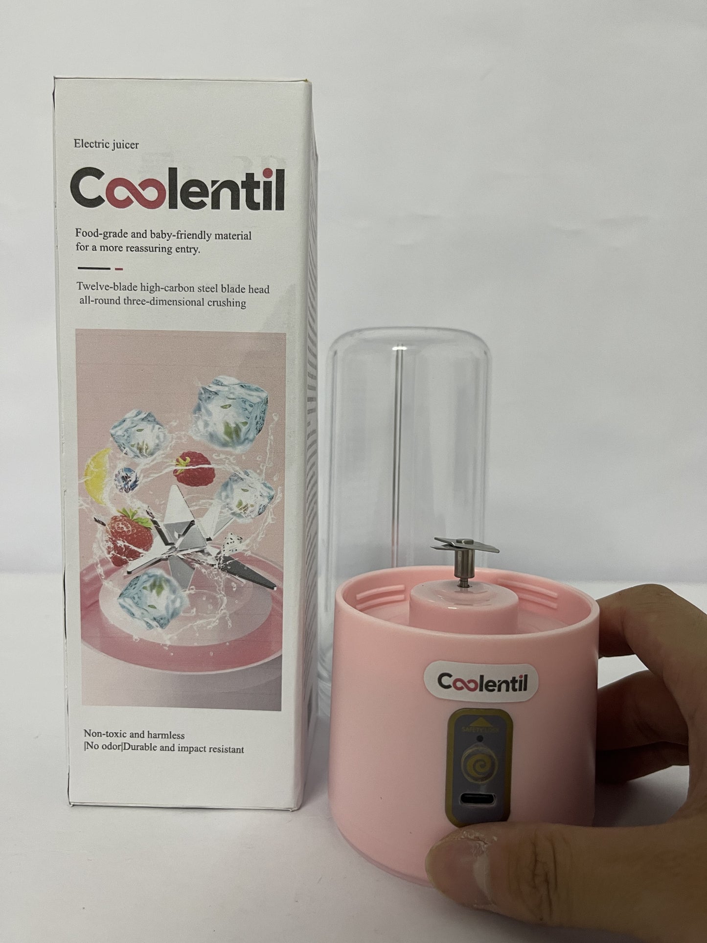 Coolentil Mini Blender Outdoor Large Capacity Battery Easy Juicer Machine
