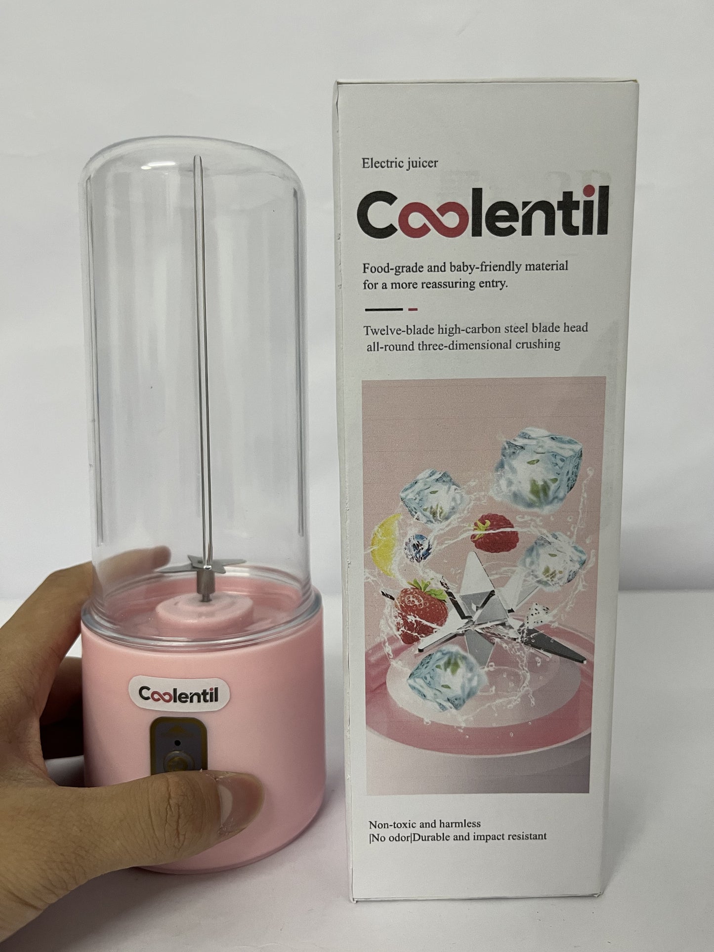 Coolentil Mini Blender Outdoor Large Capacity Battery Easy Juicer Machine