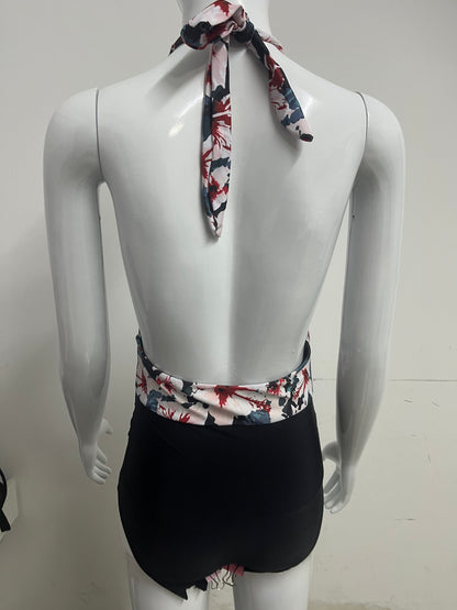 【Coolion Floral Halter One-Piece Swimsuit】—— Flattering Style & Comfort for Beach Days