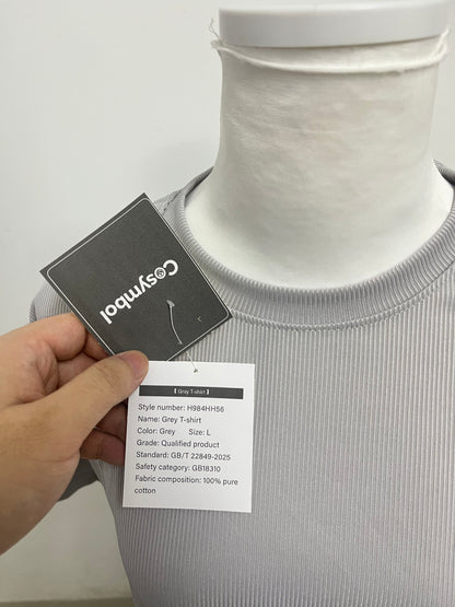 Cosymbol Ribbed Texture T-Shirt Smooth & Skin-Friendly Minimalist & Versatile A Comfortable Textured Choice for Daily Styling