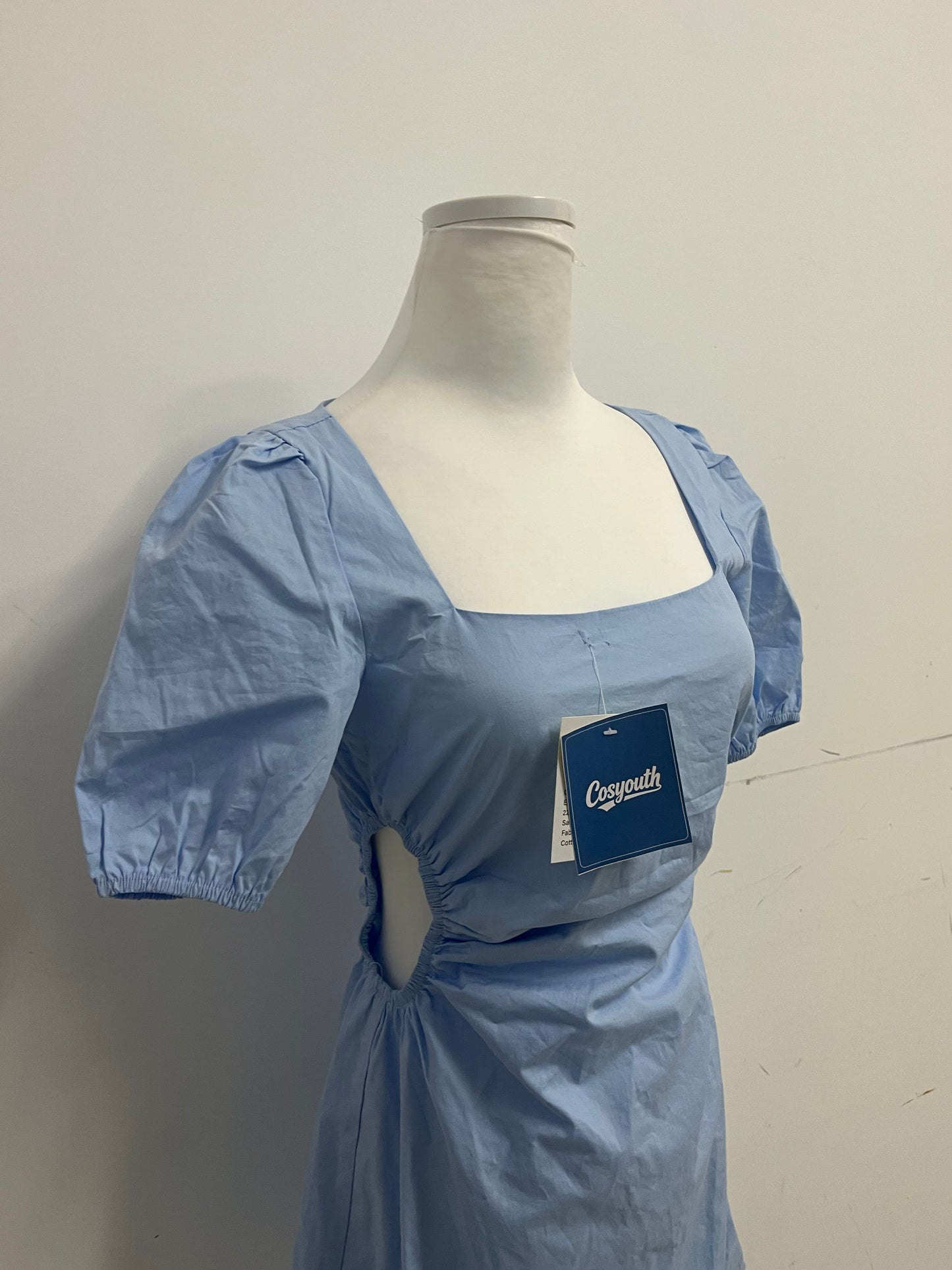 Cosyouth French Square Neck Puff Sleeve Ruched Dress: Unlock Your Fresh Summer Style