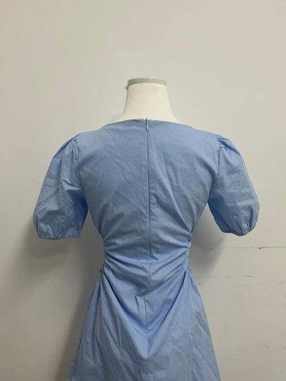 Cosyouth French Square Neck Puff Sleeve Ruched Dress: Unlock Your Fresh Summer Style