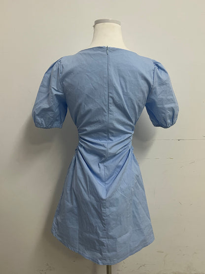 Cosyouth French Square Neck Puff Sleeve Ruched Dress: Unlock Your Fresh Summer Style