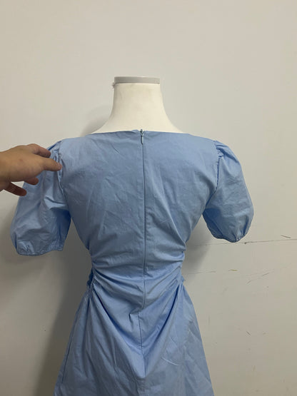Cosyouth French Square Neck Puff Sleeve Ruched Dress: Unlock Your Fresh Summer Style