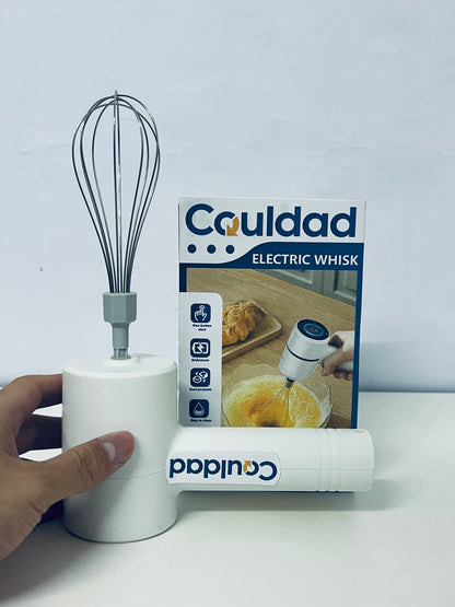 Couldad Electric Egg Beater - 250W Handheld Mixer with 5 Speeds, 304 Stainless Steel Beaters for Baking, Cake, Cream, Cookie (White)