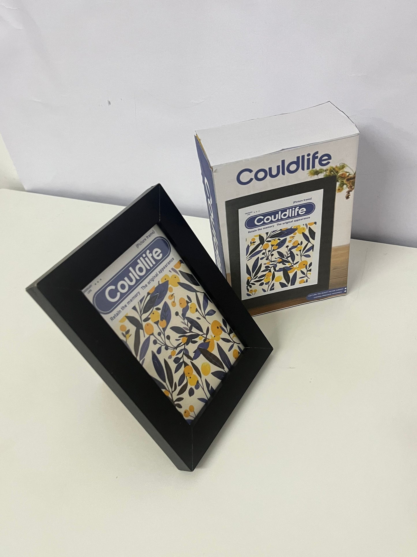 Couldlife Literary Plant Print Picture Frame - Minimalist Black Frame Desktop Decor Frame