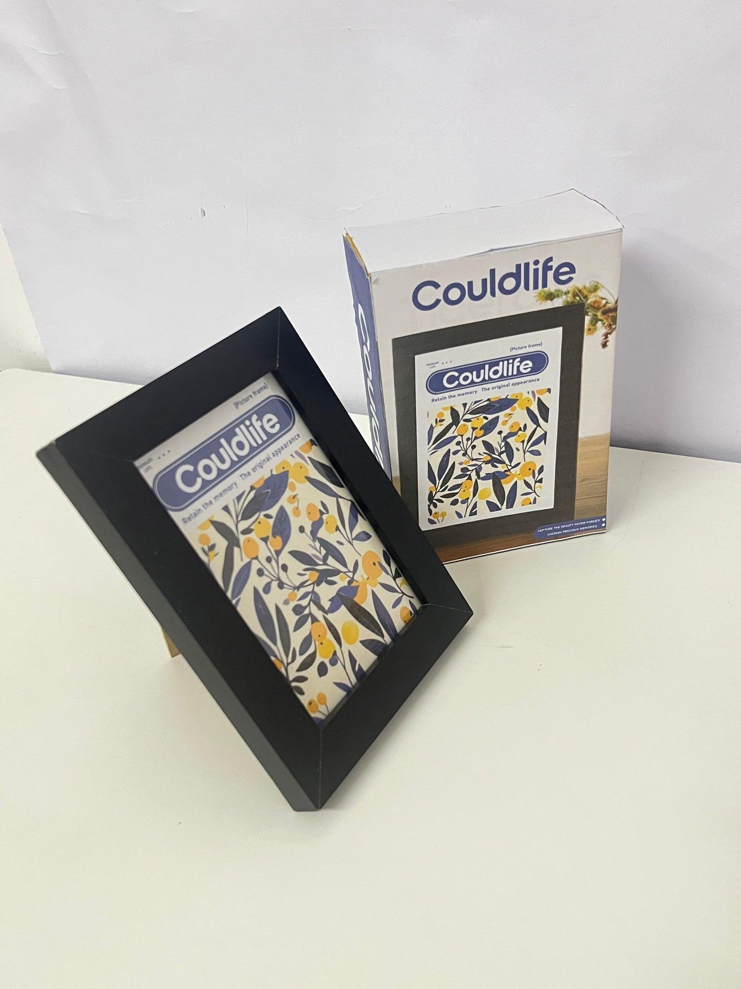 Couldlife Literary Plant Print Picture Frame - Minimalist Black Frame Desktop Decor Frame
