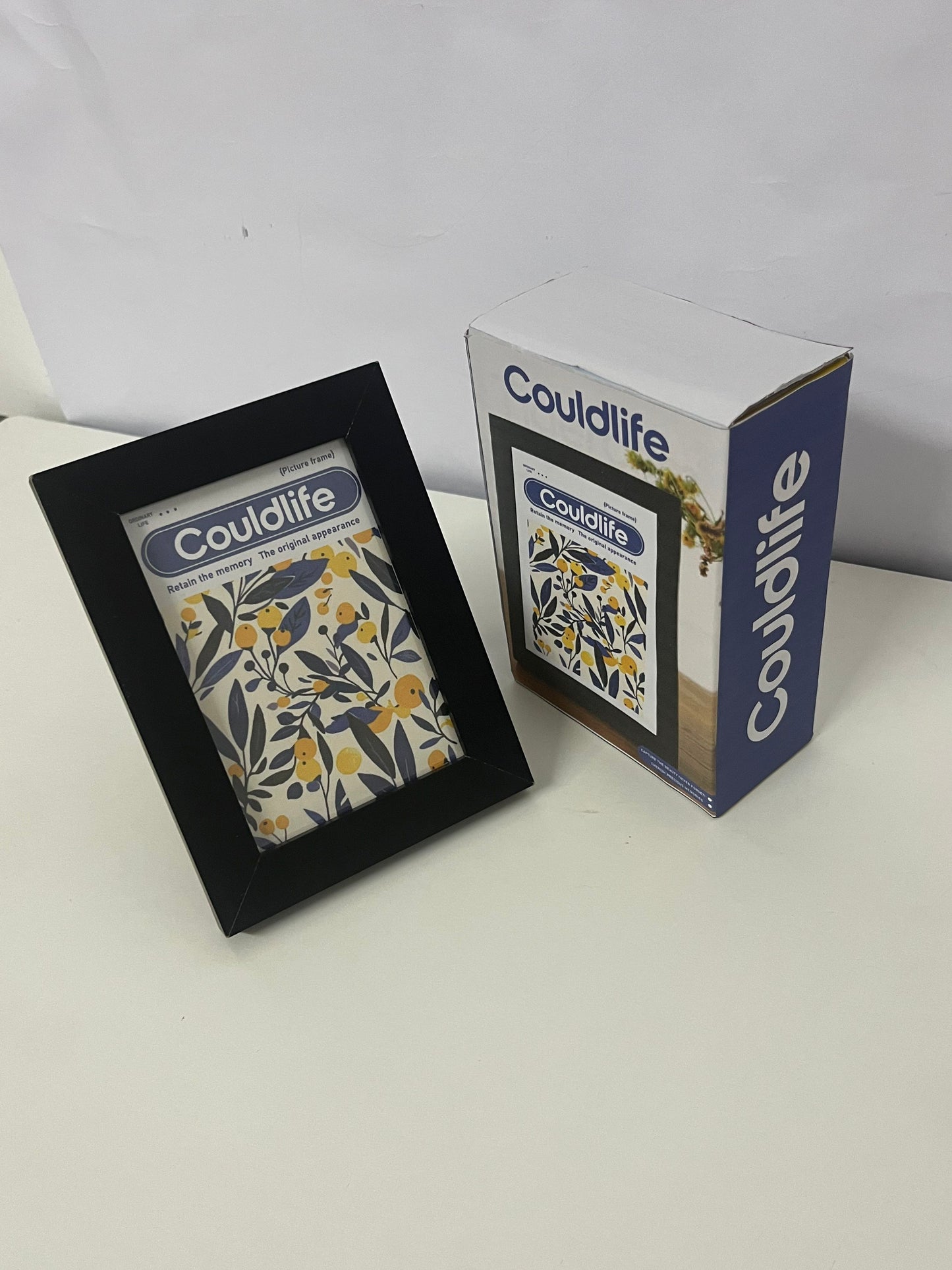 Couldlife Literary Plant Print Picture Frame - Minimalist Black Frame Desktop Decor Frame