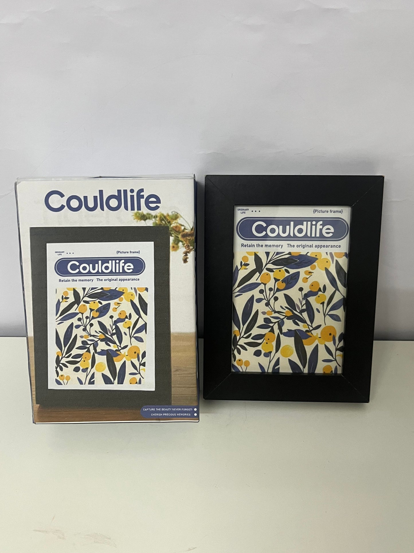 Couldlife Literary Plant Print Picture Frame - Minimalist Black Frame Desktop Decor Frame