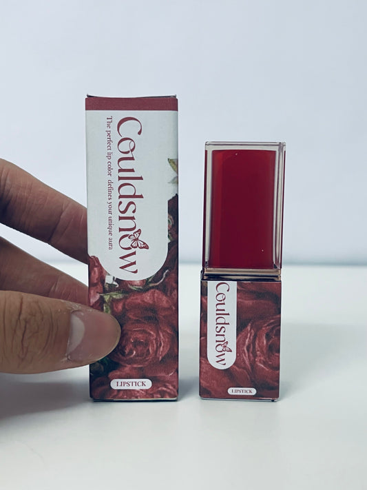Couldsnow Vintage Rose Color-Adaptive Lipstick, Orange-Toned Personalized Shade, Moisturizing Lip Color with Retro Rose Packaging
