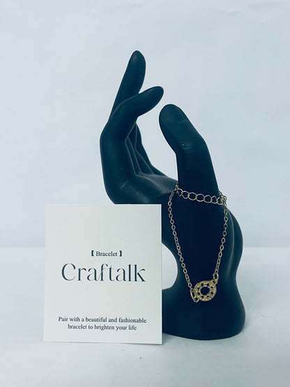 Craftalk Hollow Circle Double-Layer Bracelet, Niche Design Gold Jewelry, Daily Wear Light Luxury Elegant Accessory