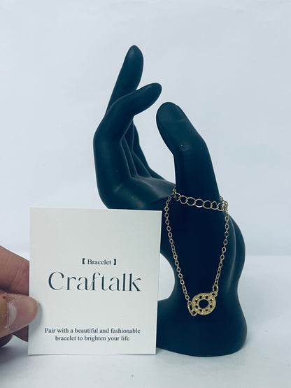 Craftalk Hollow Circle Double-Layer Bracelet, Niche Design Gold Jewelry, Daily Wear Light Luxury Elegant Accessory