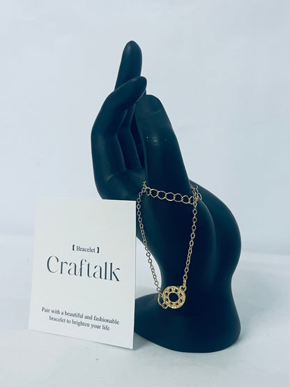 Craftalk Hollow Circle Double-Layer Bracelet, Niche Design Gold Jewelry, Daily Wear Light Luxury Elegant Accessory