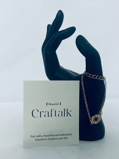 Craftalk Hollow Circle Double-Layer Bracelet, Niche Design Gold Jewelry, Daily Wear Light Luxury Elegant Accessory