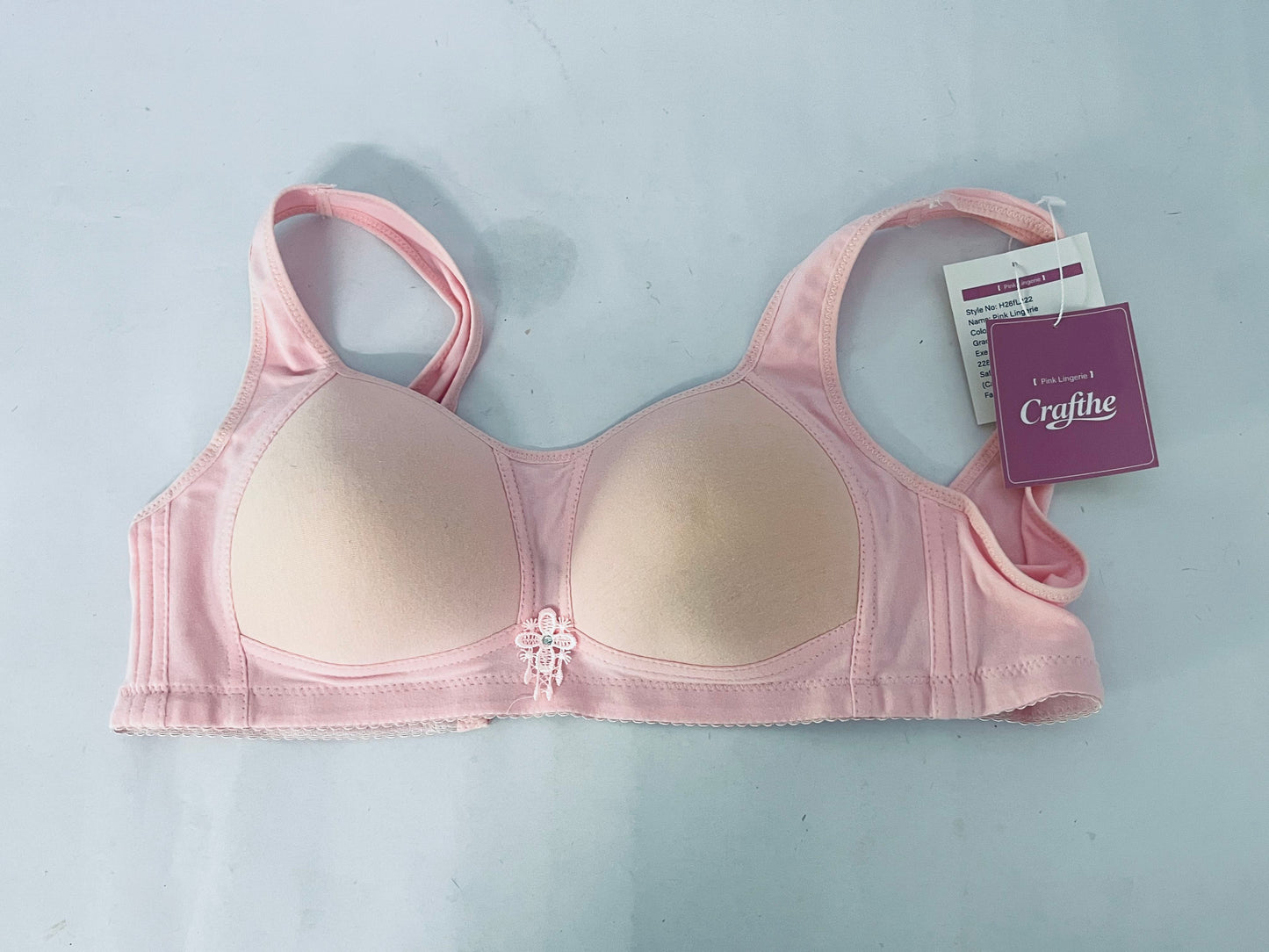 Crafthe Bras Pink Lace-trimmed Bra - A Choice for Daily Wear with Comfort and Elegance