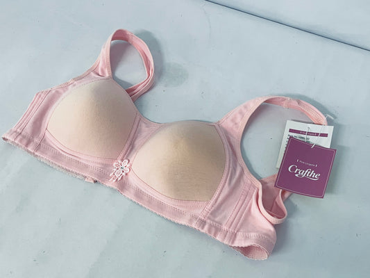 Crafthe Bras Pink Lace-trimmed Bra - A Choice for Daily Wear with Comfort and Elegance