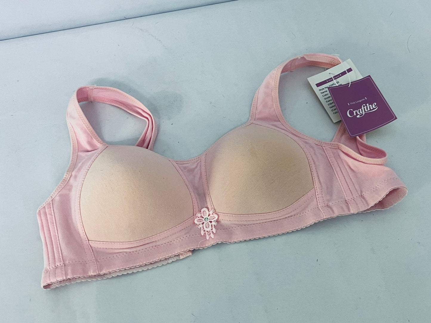 Crafthe Bras Pink Lace-trimmed Bra - A Choice for Daily Wear with Comfort and Elegance
