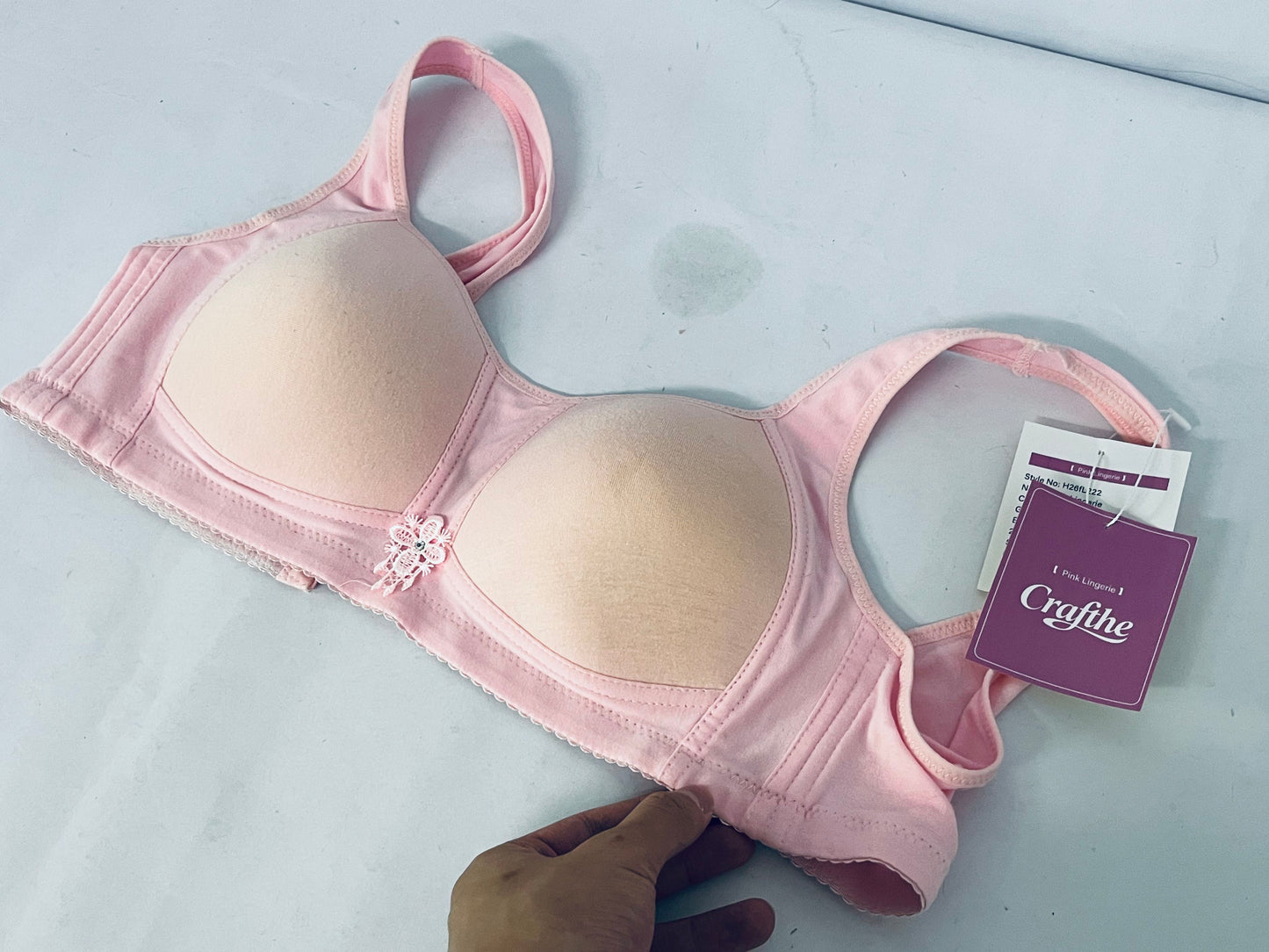 Crafthe Bras Pink Lace-trimmed Bra - A Choice for Daily Wear with Comfort and Elegance