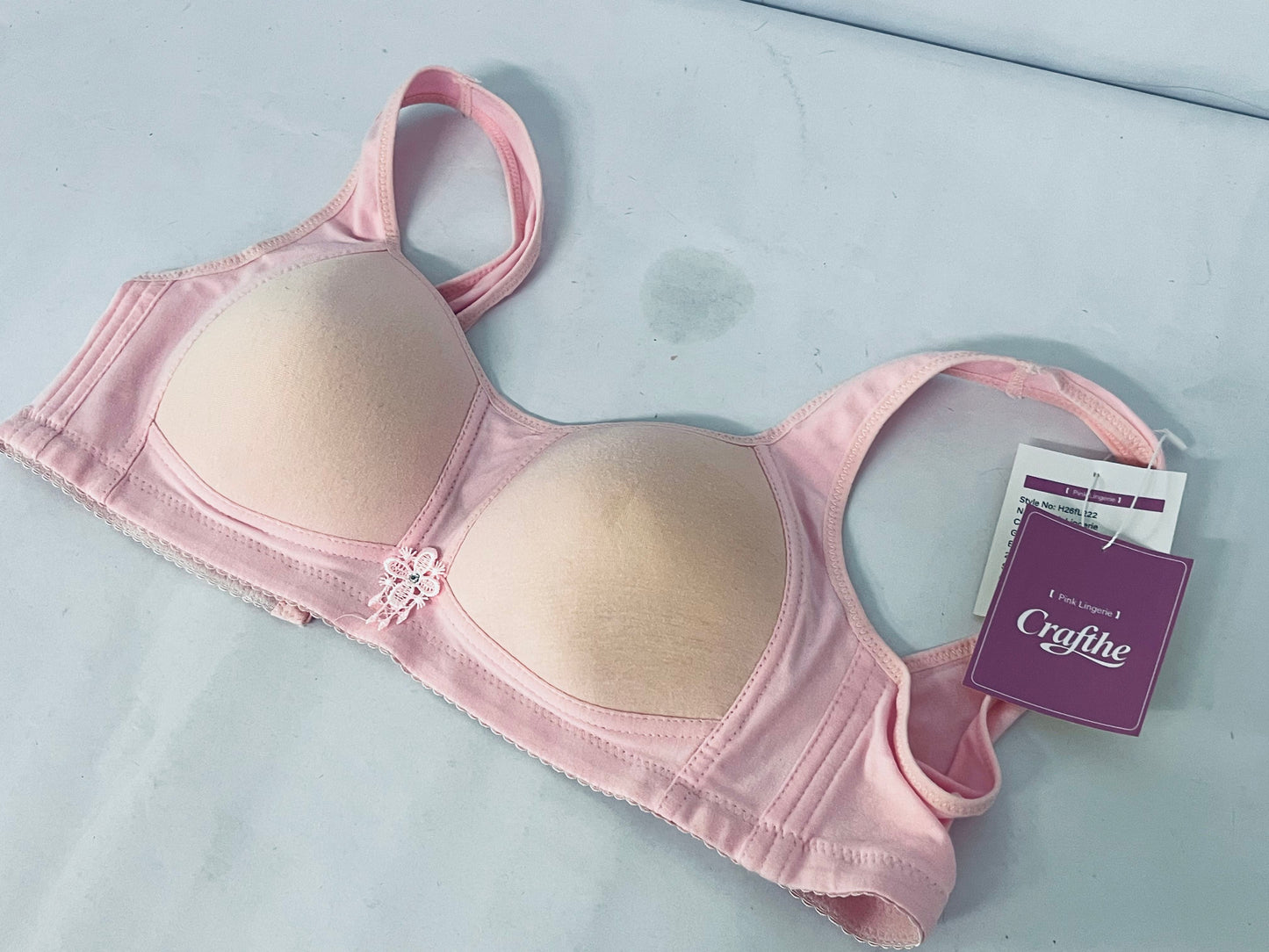 Crafthe Bras Pink Lace-trimmed Bra - A Choice for Daily Wear with Comfort and Elegance