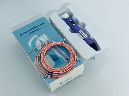 CrayonHoney 3D Printing Pen with Display - Includes 3D Pen, 1 Starter Colors of PLA Filament, Stencil Book + Project Guide, and Charger