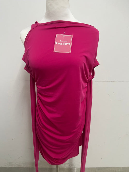 【Crestbird Dresses】——Crestbird Hot Pink Cutout Backless Bodycon Dress - Effortlessly Sexy Party Essential