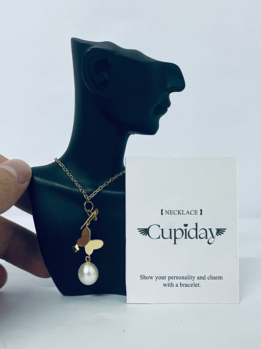 Cupiday Plated Layering Necklaces | Stylish Minimalist Design Pendant Necklaces | Butterfly, Heart, Circle for Women