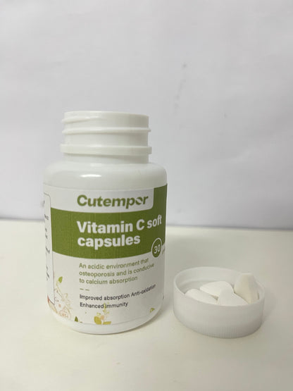[Cutempor Vitamins]——Cutempor Vitamin C Soft Capsules - High-Potency VC for Immune Support & Antioxidant Protection