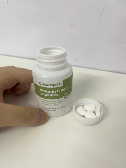 [Cutempor Vitamins]——Cutempor Vitamin C Soft Capsules - High-Potency VC for Immune Support & Antioxidant Protection