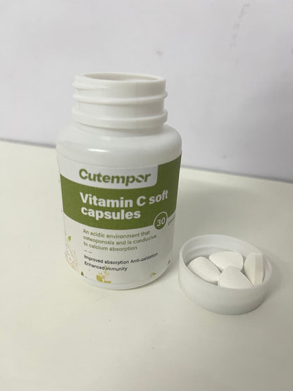[Cutempor Vitamins]——Cutempor Vitamin C Soft Capsules - High-Potency VC for Immune Support & Antioxidant Protection