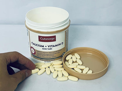 Cutenergy Calcium with Vitamin D3 and Citrate 830mg | Supplement for Women & Men | Bone Strength Support | Calcio | 300 Tablets | 2-Month Supply