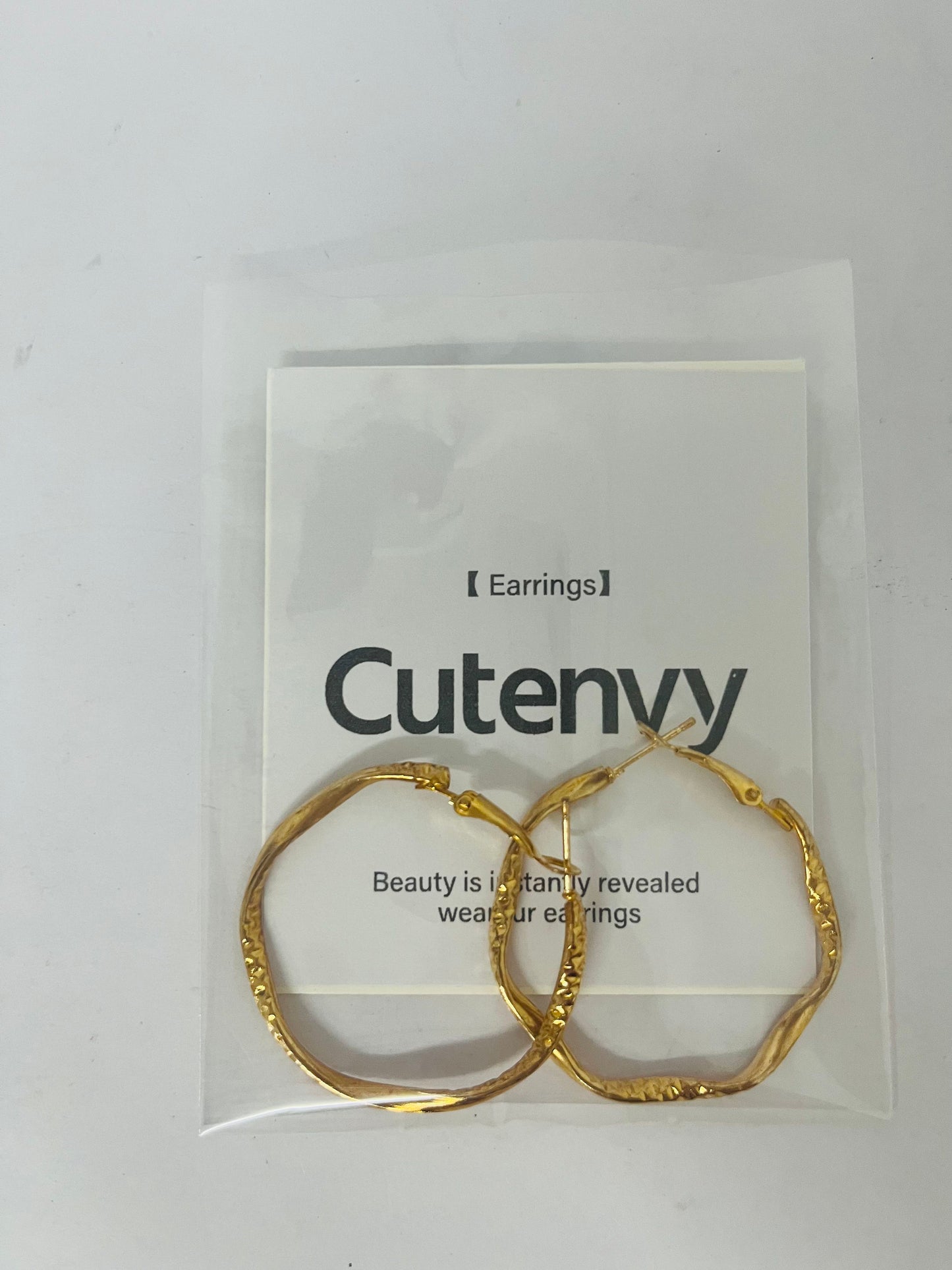 Cutenvy  Gold Plated Hoop Earring Large Hoop Earrings Twisted Hoop Earring Layered Hoop Earring Thanksgiving Christmas Gift for Women Mom