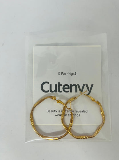 Cutenvy  Gold Plated Hoop Earring Large Hoop Earrings Twisted Hoop Earring Layered Hoop Earring Thanksgiving Christmas Gift for Women Mom