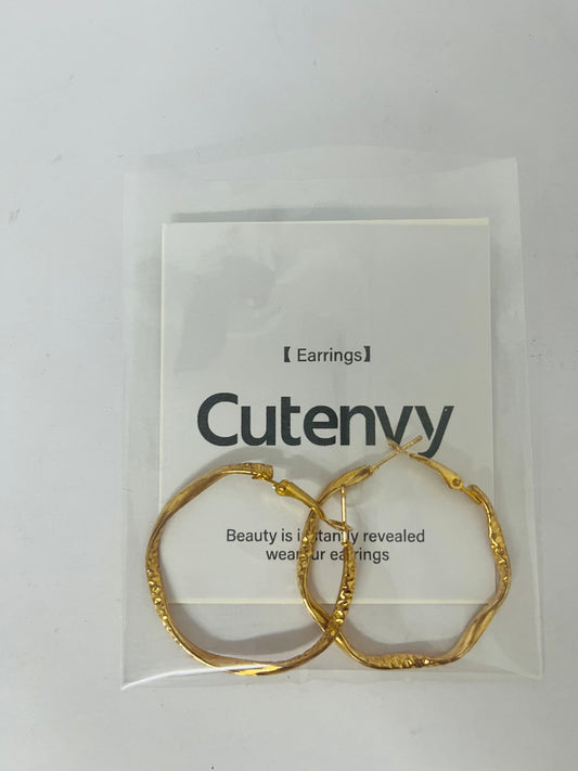 Cutenvy  Gold Plated Hoop Earring Large Hoop Earrings Twisted Hoop Earring Layered Hoop Earring Thanksgiving Christmas Gift for Women Mom