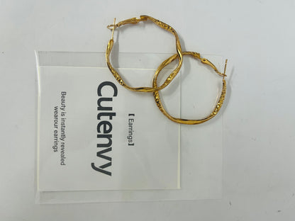 Cutenvy  Gold Plated Hoop Earring Large Hoop Earrings Twisted Hoop Earring Layered Hoop Earring Thanksgiving Christmas Gift for Women Mom
