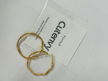 Cutenvy  Gold Plated Hoop Earring Large Hoop Earrings Twisted Hoop Earring Layered Hoop Earring Thanksgiving Christmas Gift for Women Mom