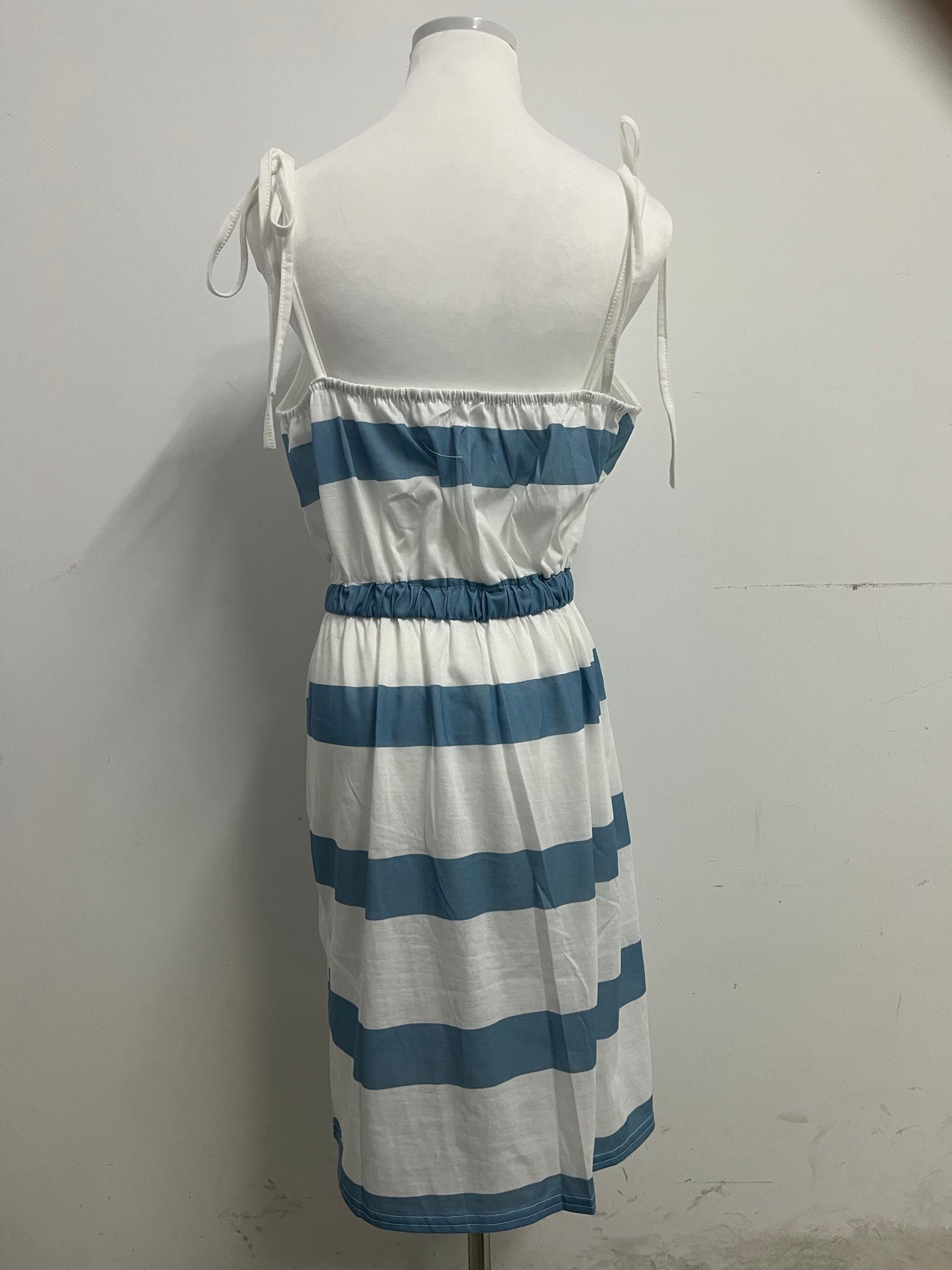 Cycleagle Women's Striped Tie Shoulder Mini Dress Sleeveless Summer Going Out Dresses with Pockets