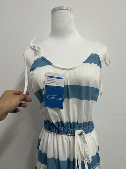 Cycleagle Women's Striped Tie Shoulder Mini Dress Sleeveless Summer Going Out Dresses with Pockets