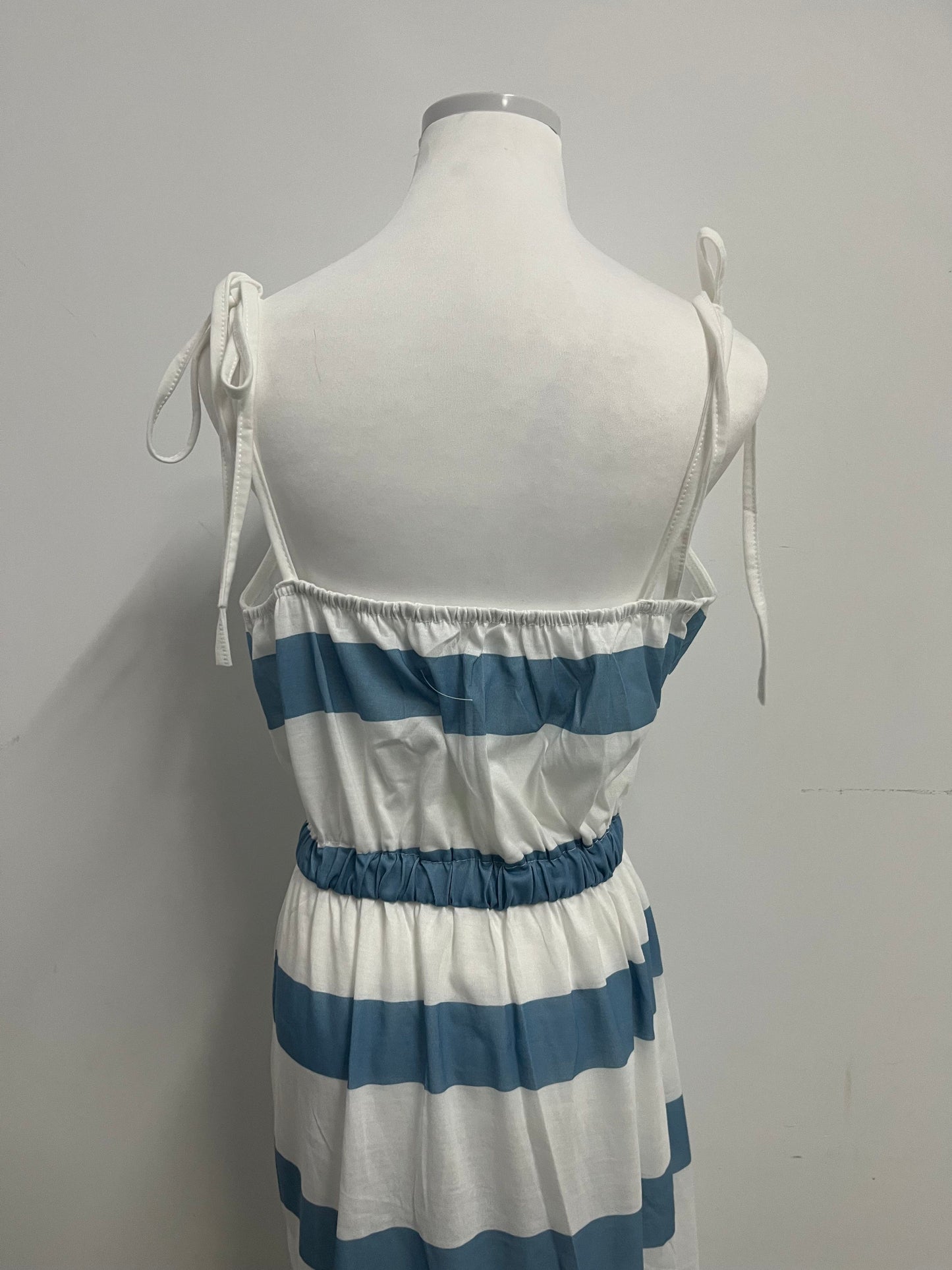 Cycleagle Women's Striped Tie Shoulder Mini Dress Sleeveless Summer Going Out Dresses with Pockets