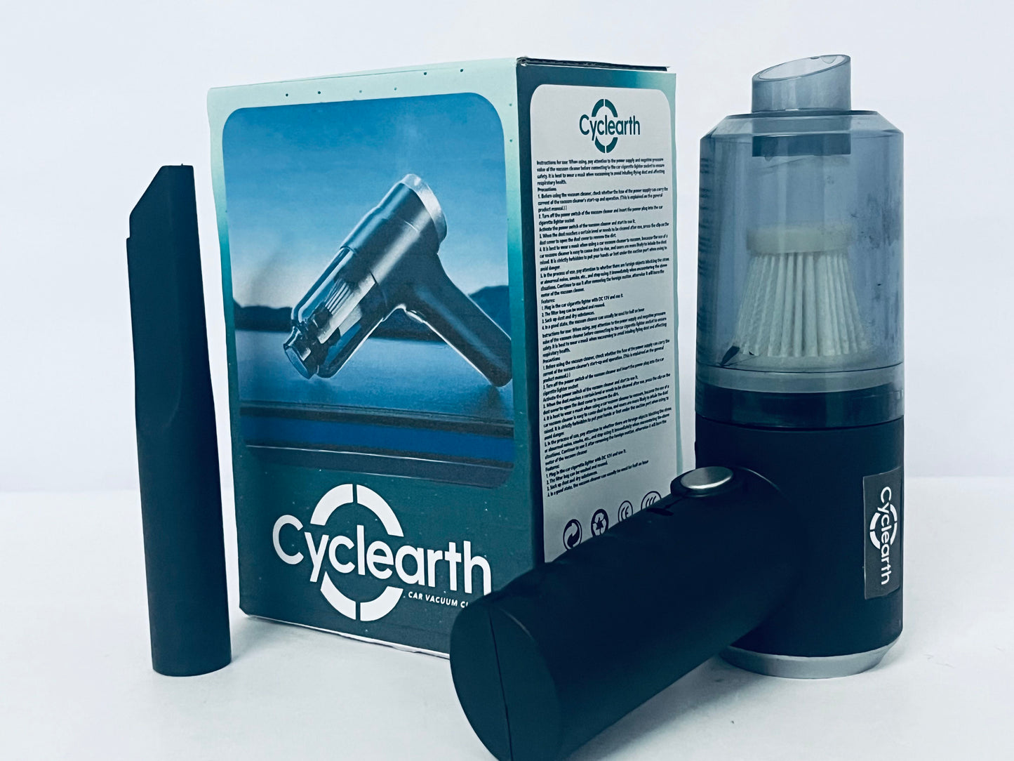 Cyclearth Handheld Vacuum Cleaner, Mini Cordless Vacuum Cleanervacuum with Transparent Storage for Home Office Salon Barber, Portable Light Rechargable Cleaner