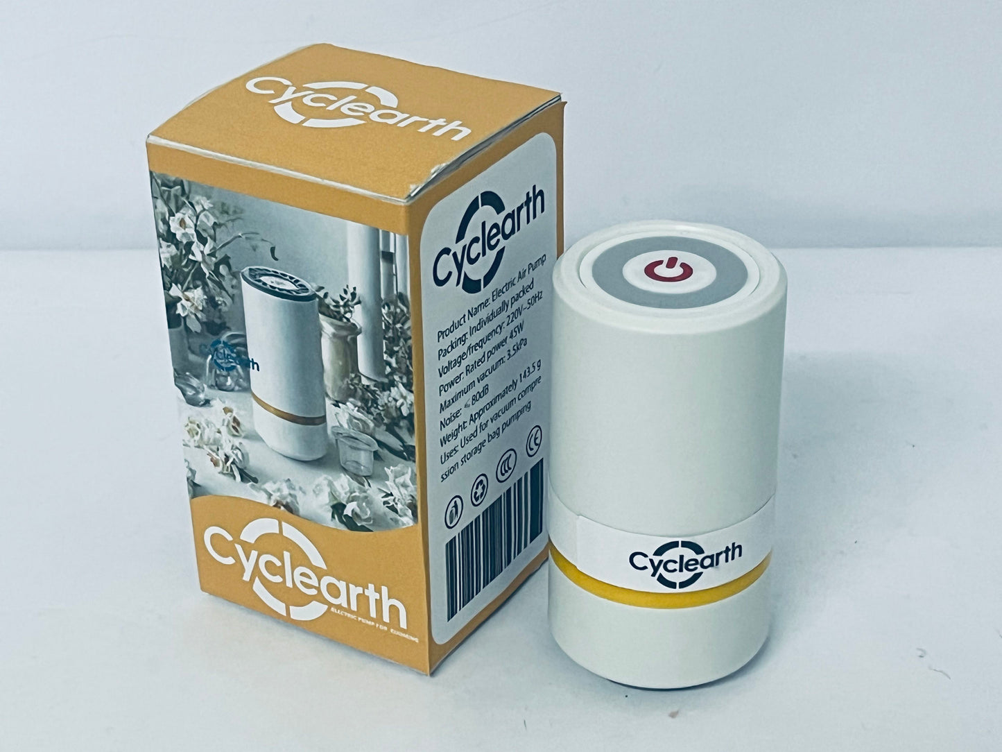 Cyclearth Electric Vacuum Sealer,USB Charging Vacuum Sealer with Battery Handheld Automatic Sealing Machine for Clothing Food Packaging (Ivory White)
