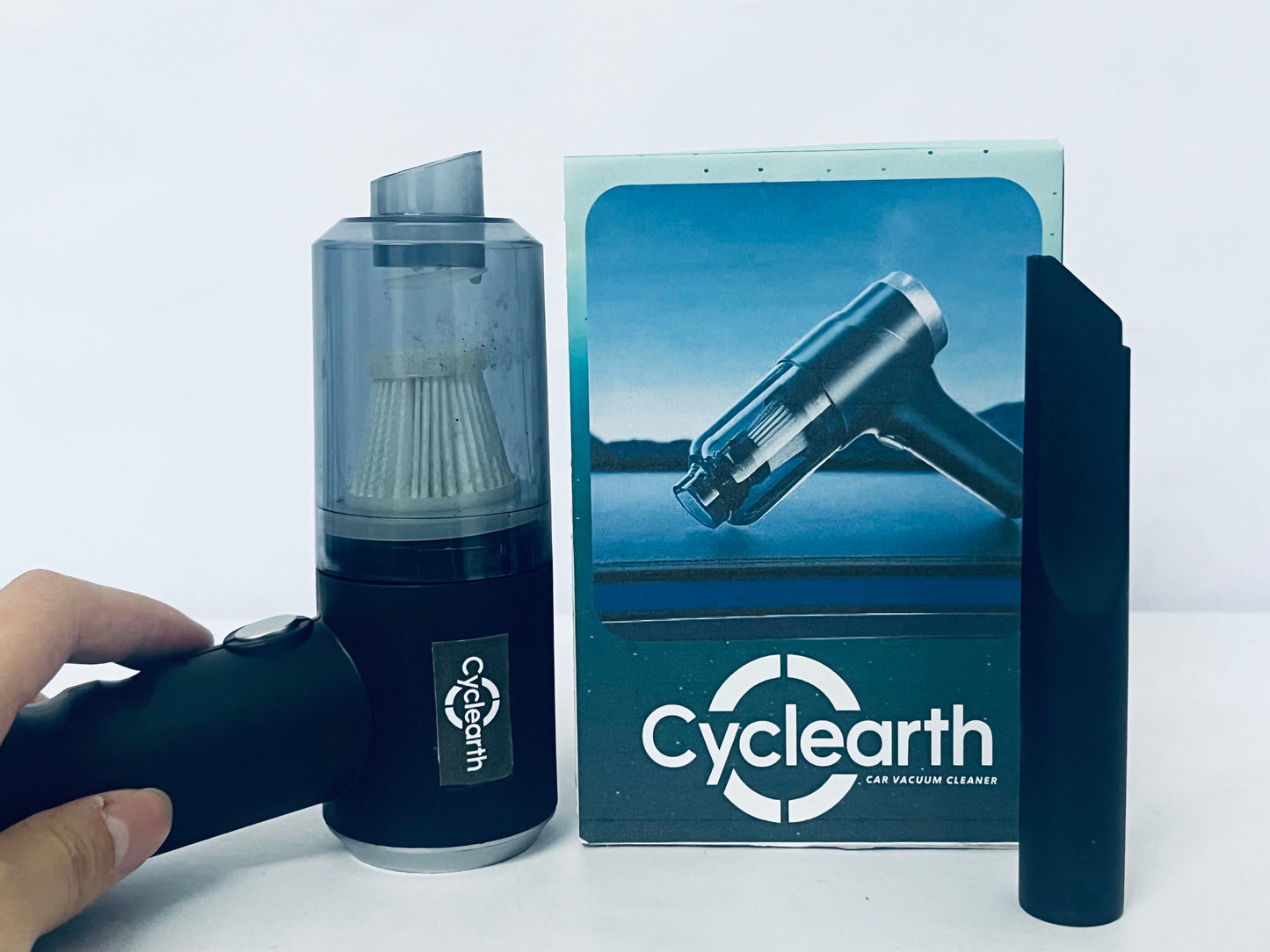 Cyclearth Handheld Vacuum Cleaner, Mini Cordless Vacuum Cleanervacuum with Transparent Storage for Home Office Salon Barber, Portable Light Rechargable Cleaner