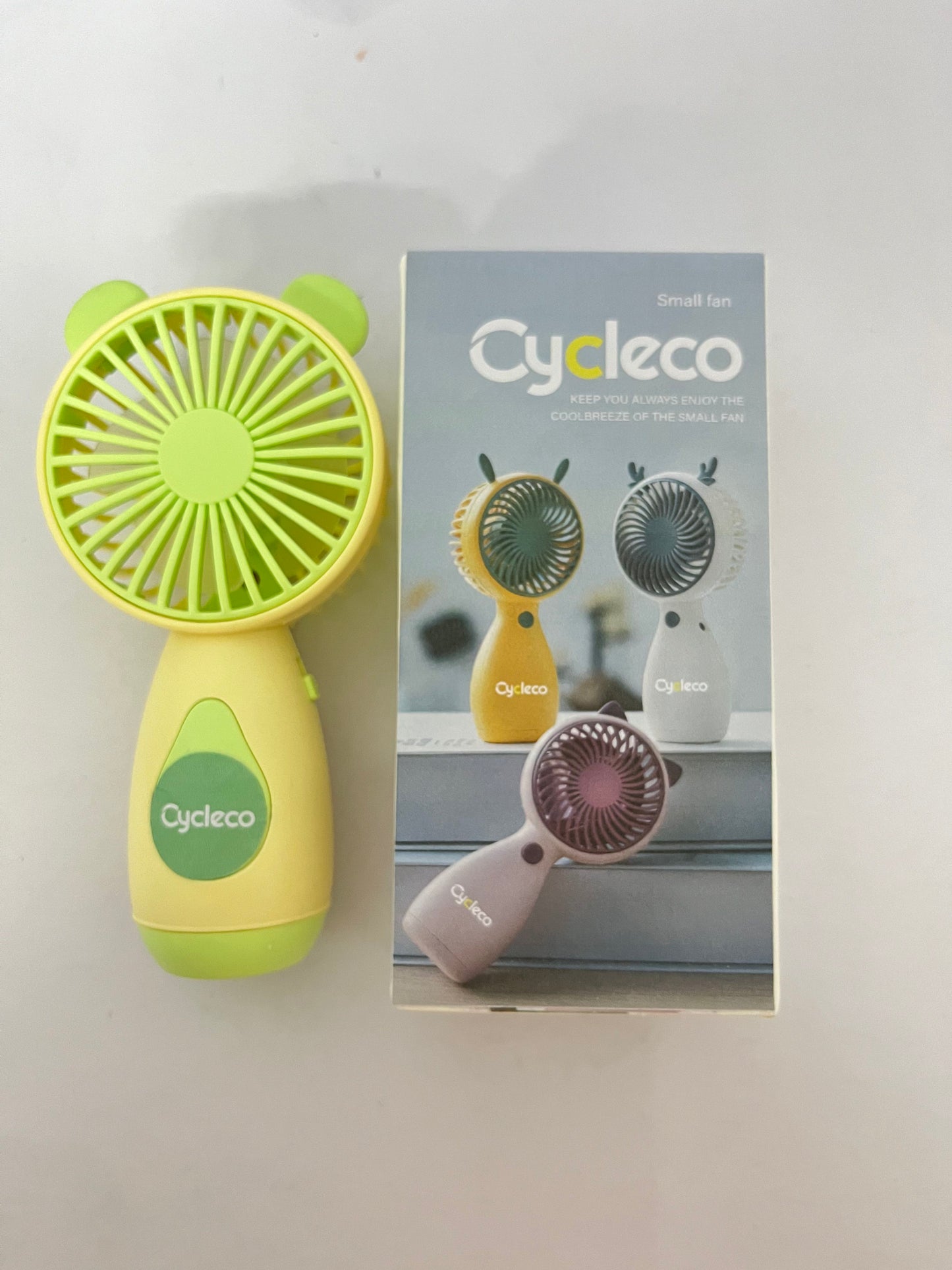 Cycleco Handheld Fan Rechargeable, Portable Mini Battery Operated Fan with Non-Slip Handle, Safe Odorless Cooling Device Indoors Outdoors Travel Office Home Use, Quiet Personal Electric Fans for Summer