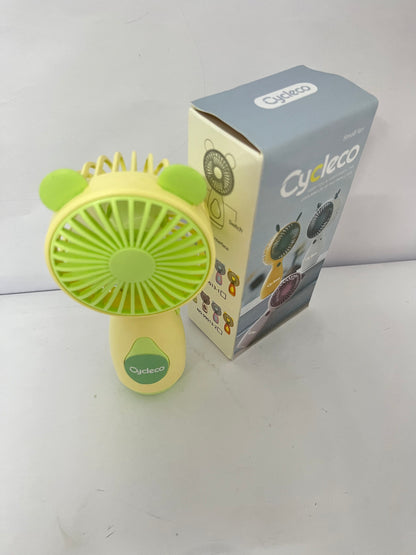 Cycleco Handheld Fan Rechargeable, Portable Mini Battery Operated Fan with Non-Slip Handle, Safe Odorless Cooling Device Indoors Outdoors Travel Office Home Use, Quiet Personal Electric Fans for Summer