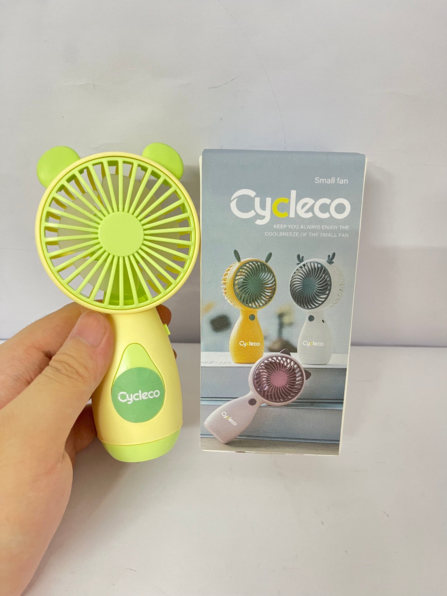 Cycleco Handheld Fan Rechargeable, Portable Mini Battery Operated Fan with Non-Slip Handle, Safe Odorless Cooling Device Indoors Outdoors Travel Office Home Use, Quiet Personal Electric Fans for Summer