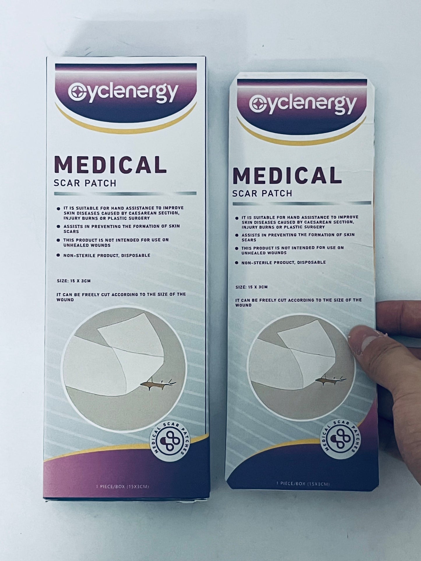 Cyclenergy Medical Grade Silicone Scar Sheets; for Injury, Burn and Surgery Scars